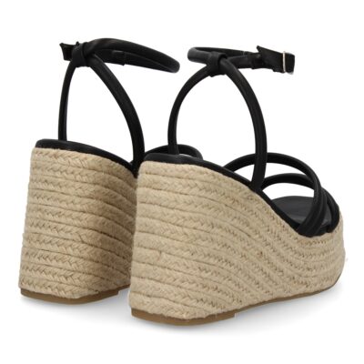 Sandalia de cuña de yute para mujer, diseño comodo y elegante con tiras cruzadas en la pala - Imagen 5