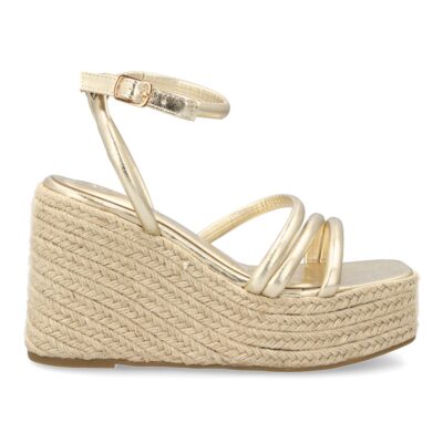 Sandalia de cuña de yute para mujer, diseño comodo y elegante con tiras cruzadas en la pala - Imagen 2