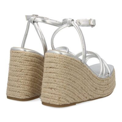 Sandalia de cuña de yute para mujer, diseño comodo y elegante con tiras cruzadas en la pala - Imagen 5
