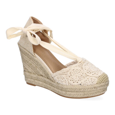 Sandalia de Cuña de Yute para Mujer, Diseño Comodo y Moderno, Elegante con Cintas - Imagen 3