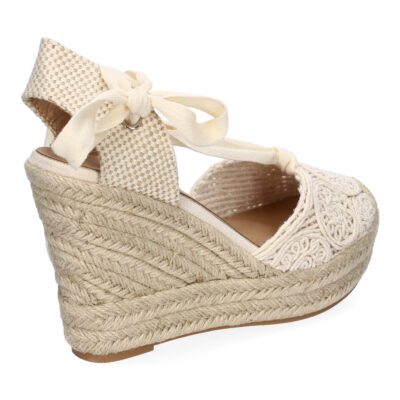 Sandalia de Cuña de Yute para Mujer, Diseño Comodo y Moderno, Elegante con Cintas - Imagen 4