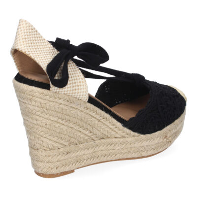 Sandalia de Cuña de Yute para Mujer, Diseño Comodo y Moderno, Elegante con Cintas - Imagen 4