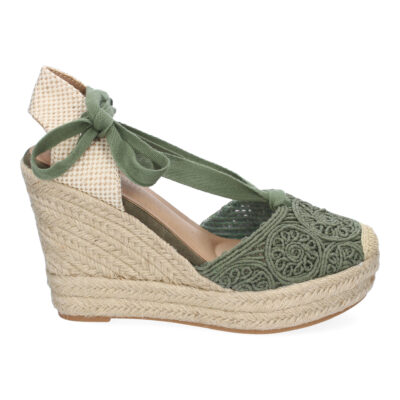 Sandalia de Cuña de Yute para Mujer, Diseño Comodo y Moderno, Elegante con Cintas - Imagen 2