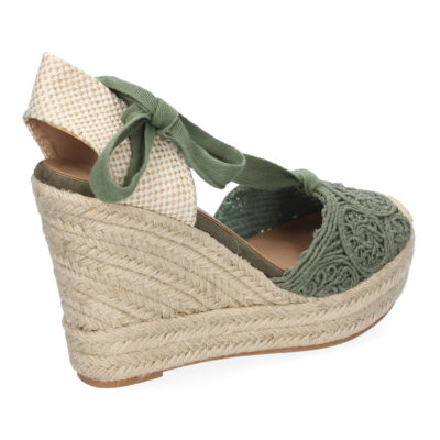 Sandalia de Cuña de Yute para Mujer, Diseño Comodo y Moderno, Elegante con Cintas - Imagen 4