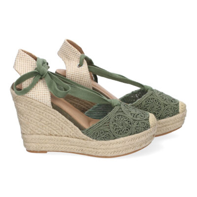 Sandalia de Cuña de Yute para Mujer, Diseño Comodo y Moderno, Elegante con Cintas - Imagen 5