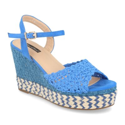 Sandalia de Cuña con Yute MultiColor y Pala Trenzada en Circulos - Imagen 2