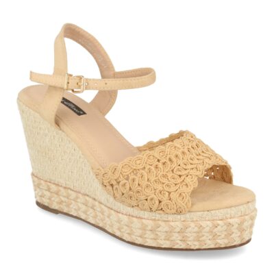 Sandalia de Cuña con Yute MultiColor y Pala Trenzada en Circulos - Imagen 2