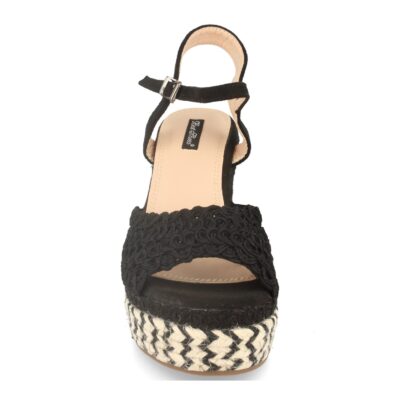 Sandalia de Cuña con Yute MultiColor y Pala Trenzada en Circulos - Imagen 3