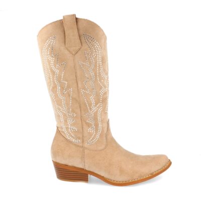 Bota Campera de Tacón con Bordado