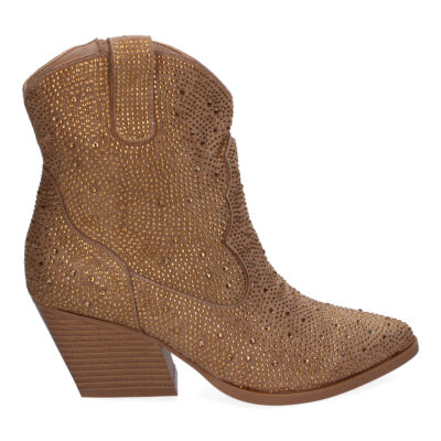 Botines de Tacón Cubano para Mujer, Adornos Brillantes, Diseño Comodo - Imagen 2