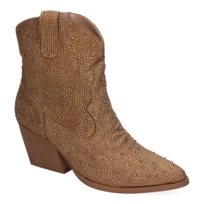 Botines de Tacón Cubano para Mujer, Adornos Brillantes, Diseño Comodo - Imagen 3