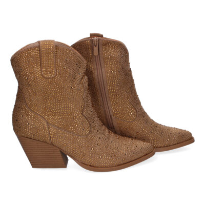 Botines de Tacón Cubano para Mujer, Adornos Brillantes, Diseño Comodo - Imagen 5