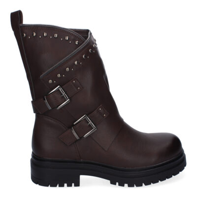 Botas de Mujer con Tachuelas, Estilo Motero, Suela Dentada, Diseño Moderno - Imagen 2