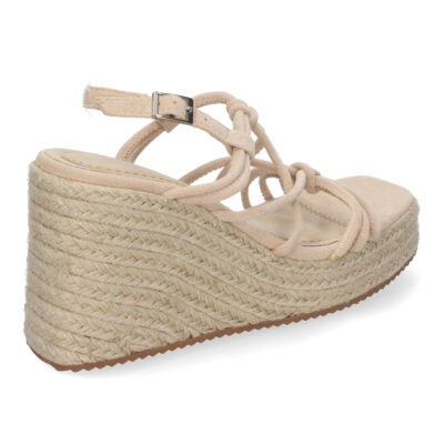Sandalias de Cuña de Yute, para Mujer con Adornos Cruzados - Imagen 3
