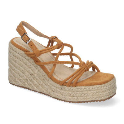 Sandalias de Cuña de Yute, para Mujer con Adornos Cruzados - Imagen 3