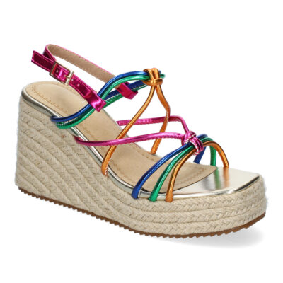 Sandalias de Cuña de Yute, para Mujer con Adornos Cruzados y Hebilla Ajustable - Imagen 3