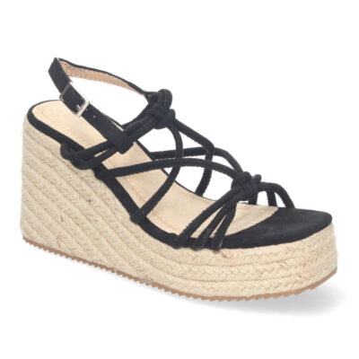 Sandalias de Cuña de Yute, para Mujer con Adornos Cruzados - Imagen 3