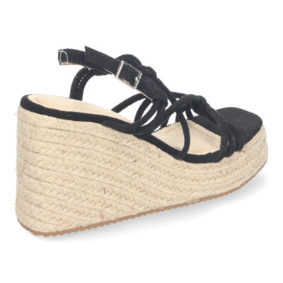Sandalias de Cuña de Yute, para Mujer con Adornos Cruzados - Imagen 4