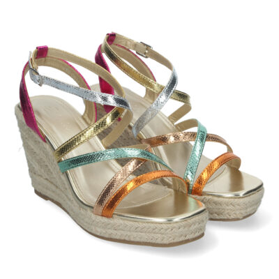 Sandalias de Cuña para Mujer con Tiras Cruzadas, Elegantes y Confortables