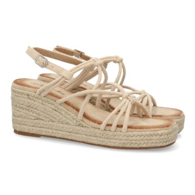 Sandalias de cuña de yute para mujer, comodas y elegantes diseño moderno con tiras cruzadas