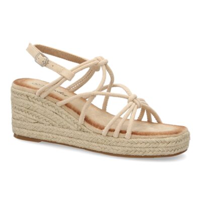 Sandalias de cuña de yute para mujer, comodas y elegantes diseño moderno con tiras cruzadas - Imagen 3