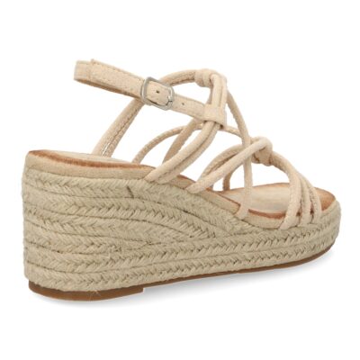 Sandalias de cuña de yute para mujer, comodas y elegantes diseño moderno con tiras cruzadas - Imagen 4