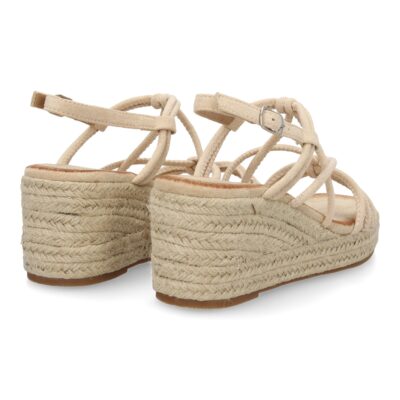 Sandalias de cuña de yute para mujer, comodas y elegantes diseño moderno con tiras cruzadas - Imagen 5