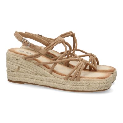 Sandalias de cuña de yute para mujer, comodas y elegantes diseño moderno con tiras cruzadas