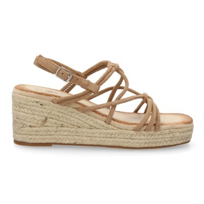 Sandalias de cuña de yute para mujer, comodas y elegantes diseño moderno con tiras cruzadas - Imagen 2