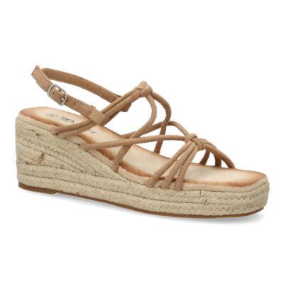 Sandalias de cuña de yute para mujer, comodas y elegantes diseño moderno con tiras cruzadas - Imagen 3