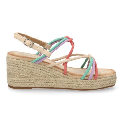 Sandalias de cuña de yute para mujer, comodas y elegantes diseño moderno con tiras cruzadas - Imagen 3
