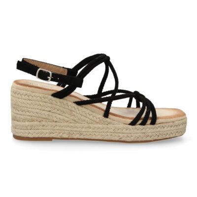 Sandalias de cuña de yute para mujer, comodas y elegantes diseño moderno con tiras cruzadas - Imagen 2