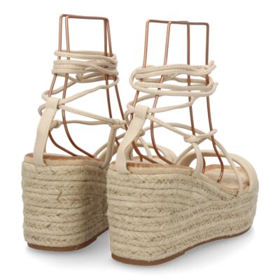 Sandalia de cuña de yute para mujer, comodas y elegantes, diseño moderno con tiras cruzadas - Imagen 5
