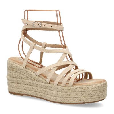 Sandalias de cuña de yute para mujer, diseño comodo y moderno con tiras cruzadas - Imagen 4