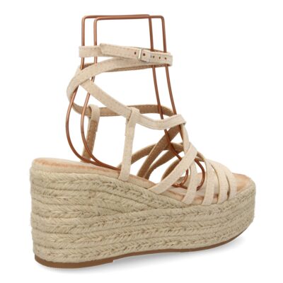 Sandalias de cuña de yute para mujer, diseño comodo y moderno con tiras cruzadas - Imagen 5