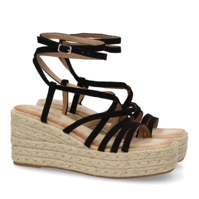 Sandalias de cuña de yute para mujer, diseño comodo y moderno con tiras cruzadas