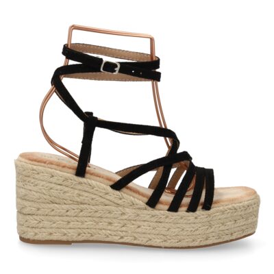 Sandalias de cuña de yute para mujer, diseño comodo y moderno con tiras cruzadas - Imagen 2