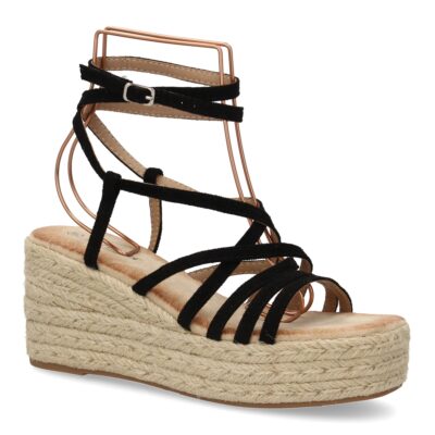 Sandalias de cuña de yute para mujer, diseño comodo y moderno con tiras cruzadas - Imagen 3