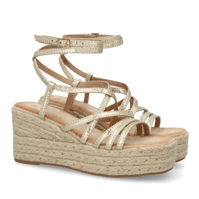 Sandalias de cuña de yute para mujer, diseño comodo y moderno con tiras cruzadas