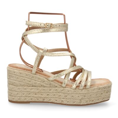 Sandalias de cuña de yute para mujer, diseño comodo y moderno con tiras cruzadas - Imagen 2