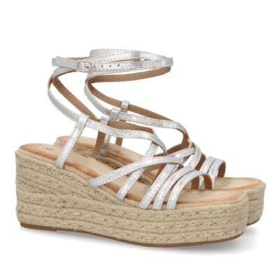 Sandalias de cuña de yute para mujer, diseño comodo y moderno con tiras cruzadas