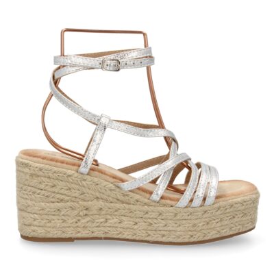 Sandalias de cuña de yute para mujer, diseño comodo y moderno con tiras cruzadas - Imagen 2