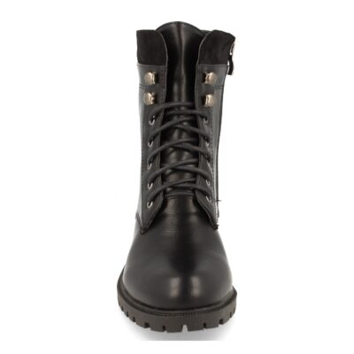 Botin Militar Adornado con Cremallera y Cierre de Cordones - Imagen 3