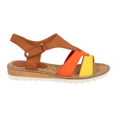 Sandalia T-STRAP con Planta de Corcho y Cierre de Velcro
