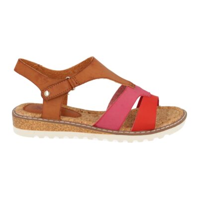 Sandalia T-STRAP con Planta de Corcho y Cierre de Velcro