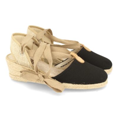 Sandalia de Cuña con Yute y Cordones