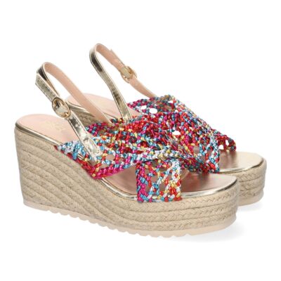 Sandalia de Cuña de Yute para Mujer, Comodas y Elegantes, Diseño Trenzado en la Pala