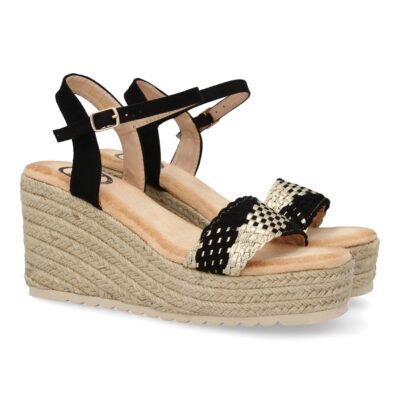 Sandalias de cuña de yute para mujer, comodas y elegantes, diseño moderno.
