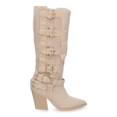 Botines de Mujer con Tacón Bajo y Adornos de Hebillas - Imagen 2