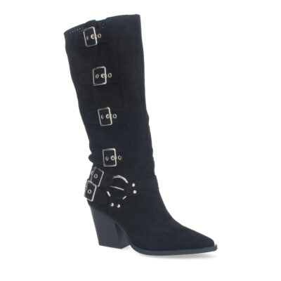 Botines de Mujer con Tacón Bajo y Adornos de Hebillas - Imagen 3